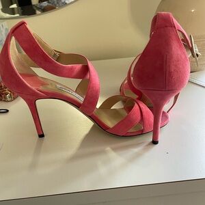 Jimmy Choo pink suede  3 1/2” heels